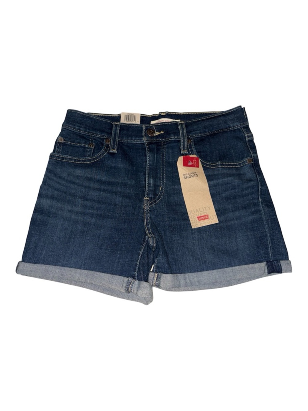 Levi's Mid Length Shorts Women's Size 6 Mid-rise 28" Waist Slim Hip Denim